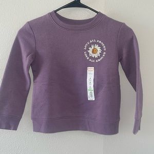 (BRAND NEW) Purple love all around daisy fleece crewneck sweatshirt